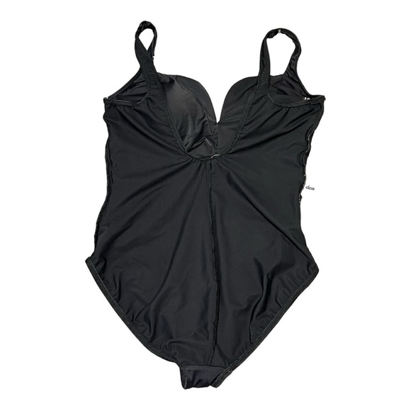 Miraclesuit Mandala Temptress One Piece Swimsuit Black Ruched Flattering Fit 14 - Picture 5 of 8